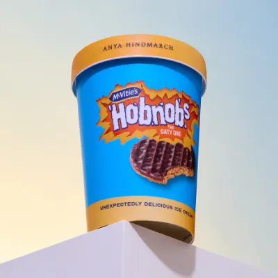 A tub of Anya Hindmarch Hobnobs the Oaty One Ice Cream
