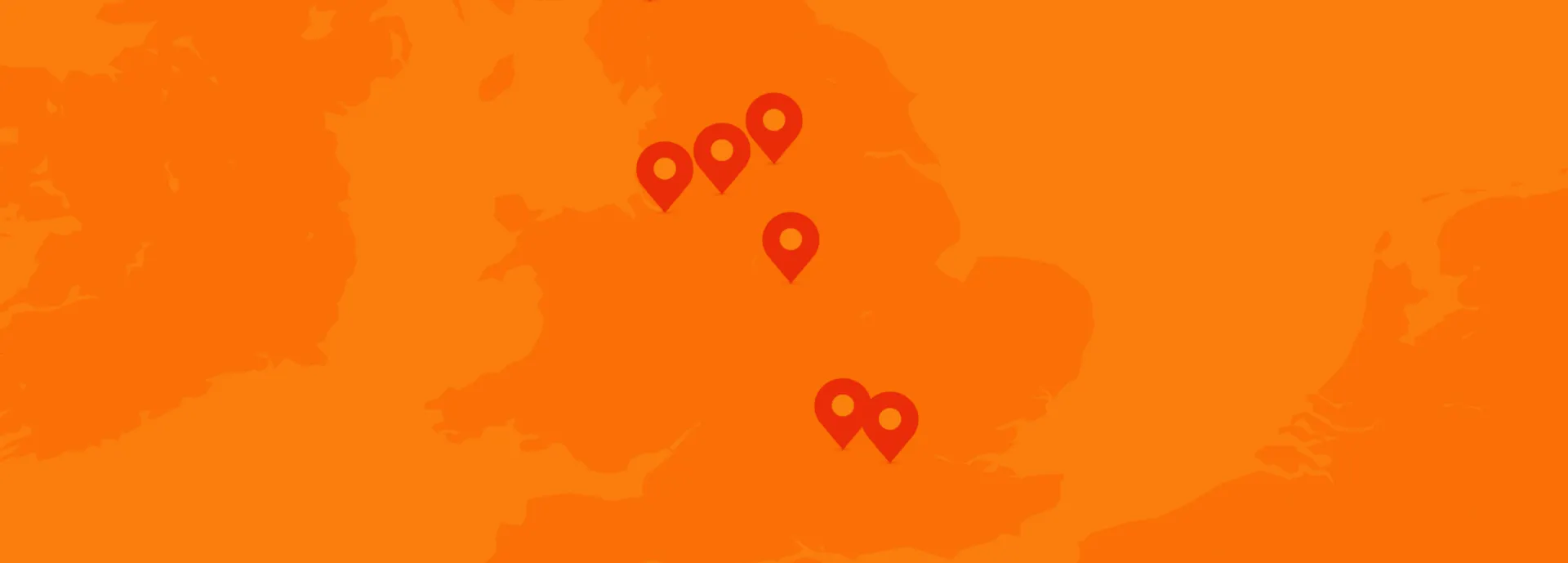Map of the UK with pins marking key McVitie’s locations