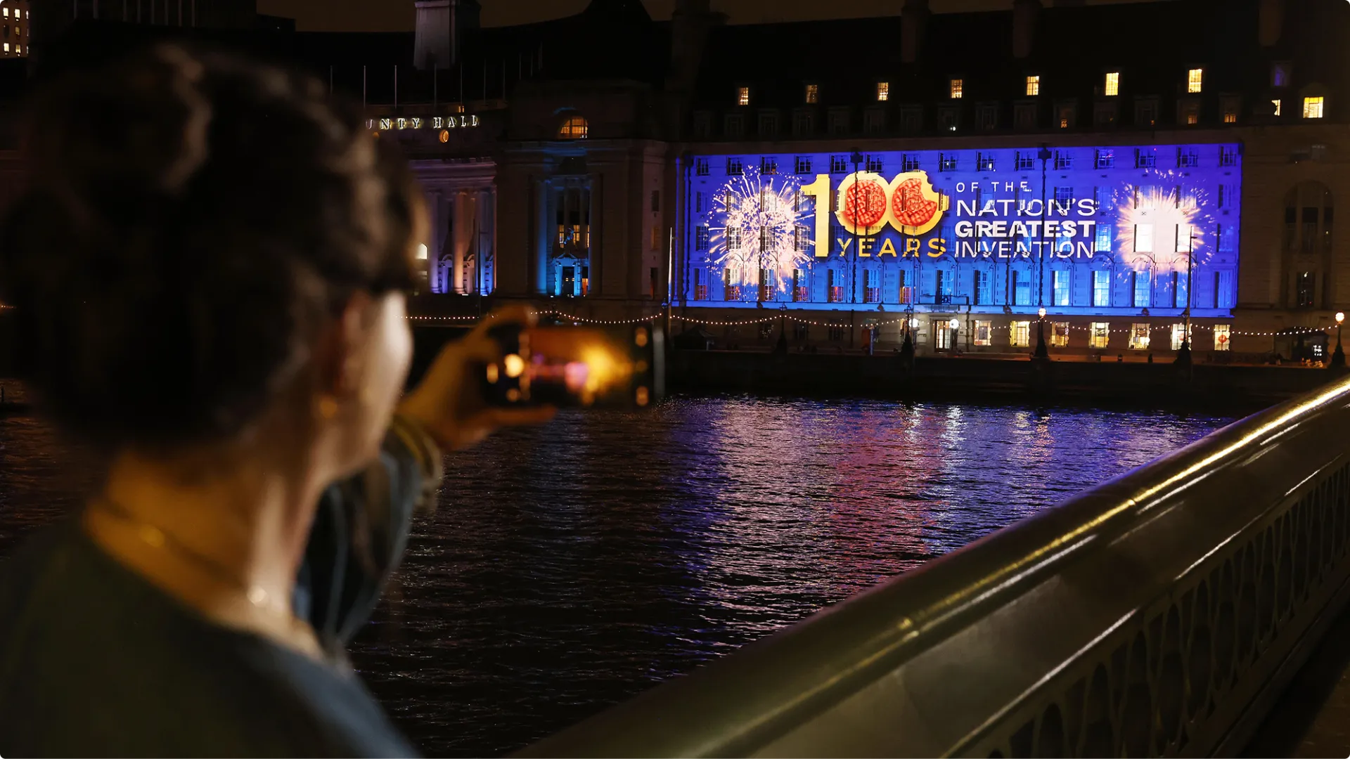 100 years of the nation's greatest invention projected on County Hall