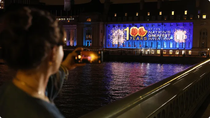 100 years of the nation's greatest invention projected on County Hall