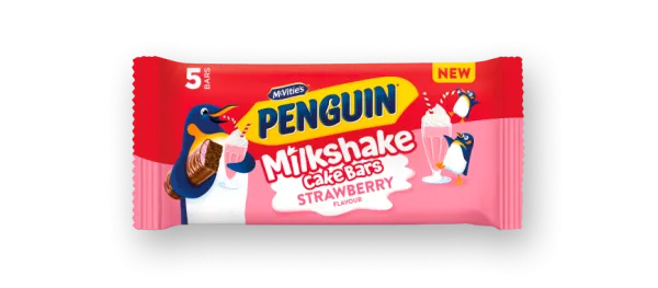 Penguin Milkshake Cake Bar Strawberry