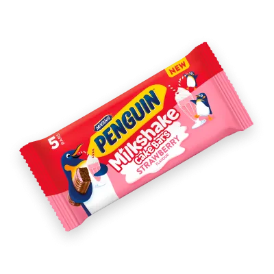 Penguin Milkshake Cake Bar Strawberry