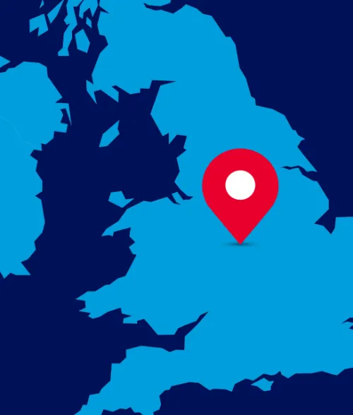 Map of the UK with a pin marking a McVitie’s location