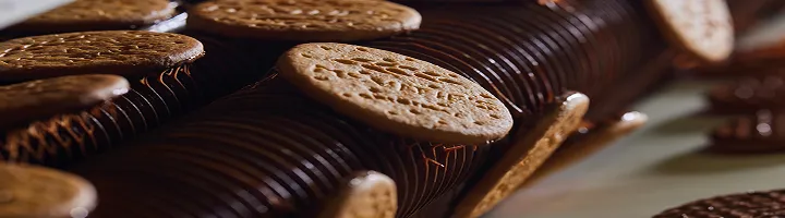 Chocolate Digestives on production line