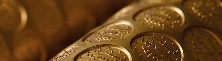 Cylindrical stamping roller from McVitie’s The Original production line, used to imprint each Digestive biscuit