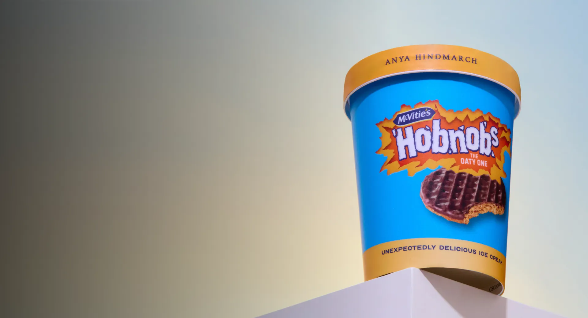 A tub of Anya Hindmarch Hobnobs the Oaty One Ice Cream