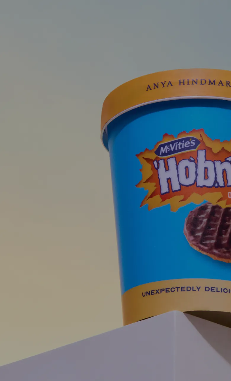 A tub of Anya Hindmarch Hobnobs the Oaty One Ice Cream