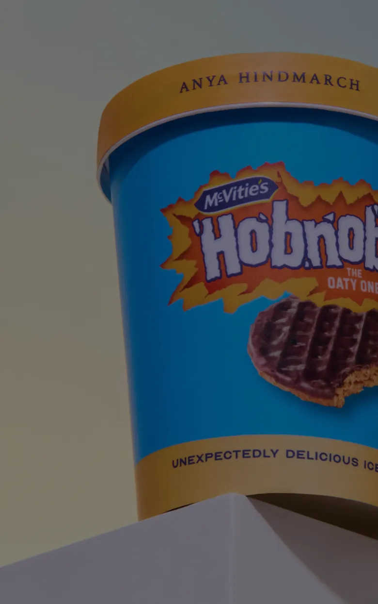 A tub of Anya Hindmarch Hobnobs the Oaty One Ice Cream